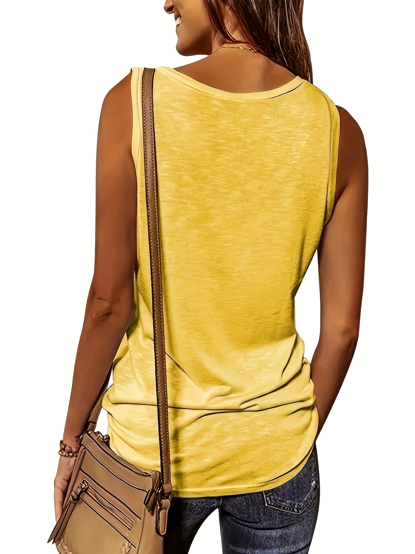 half zip solid tank top casual sleeveless summer tank top womens clothing details 22