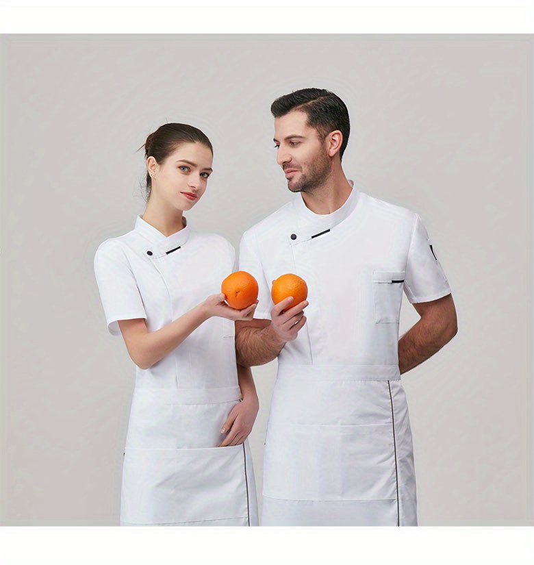 chef code mens short sleeve uniform classic chef coat cook shirts details 1